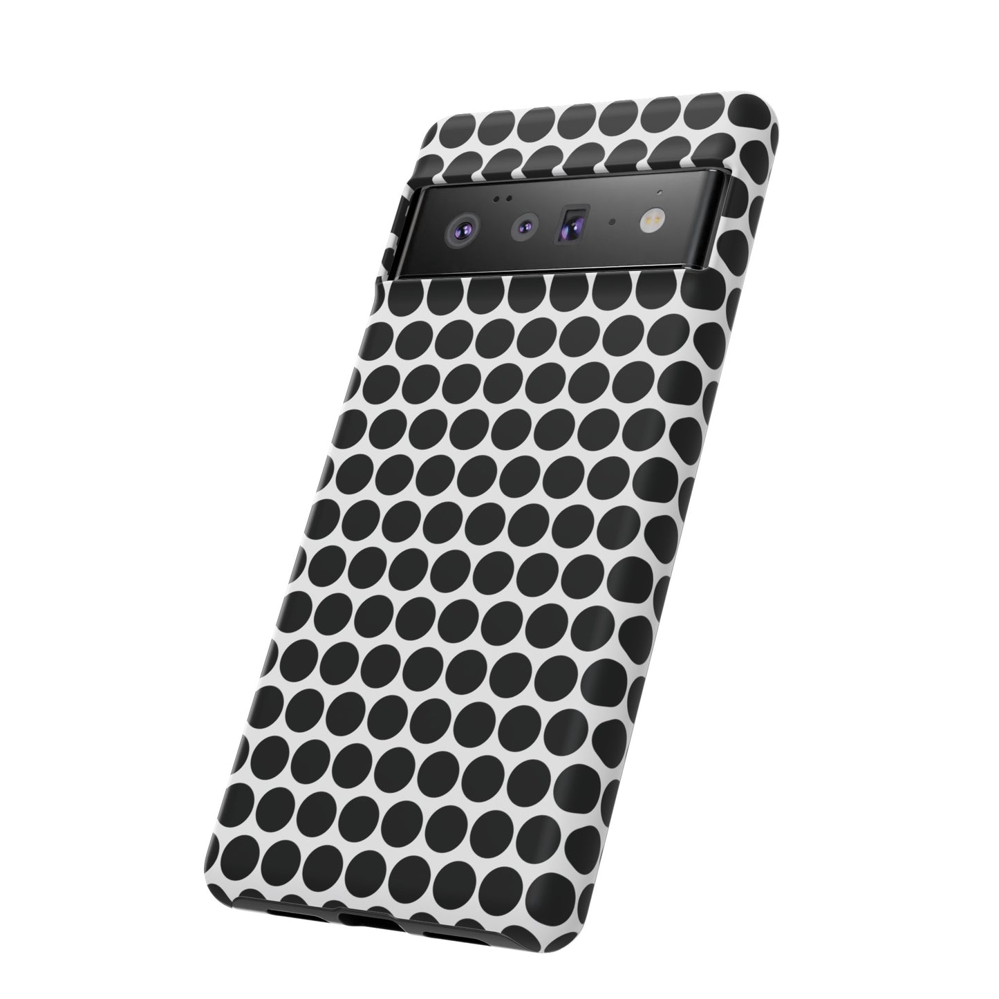 Cute Black White Polkadot Tough Case for iPhone, Samsung, Google, Phone Case, JSCHAFFA.com