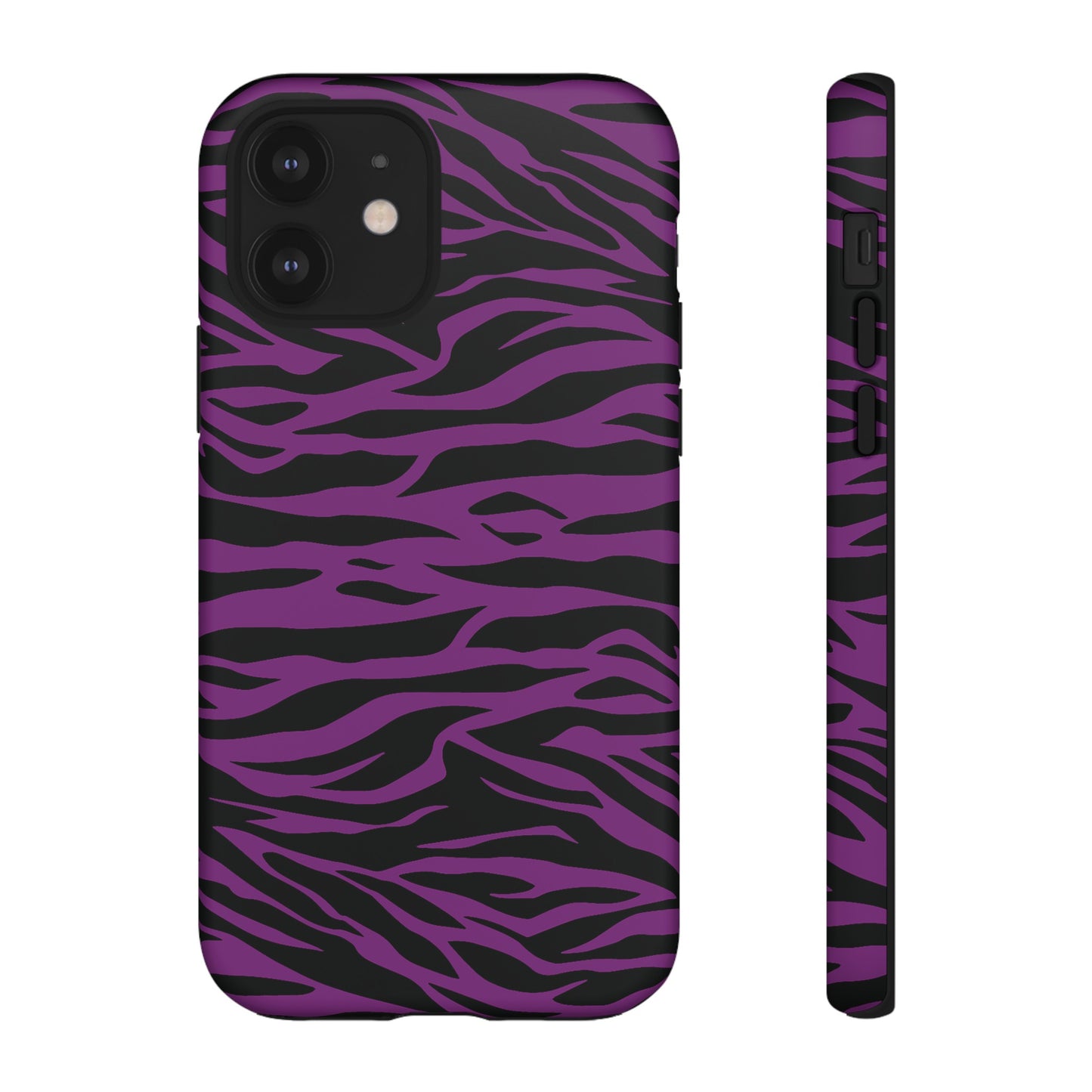 Purple Black Tiger print tough phone case, Phone Case, JSCHAFFA.com