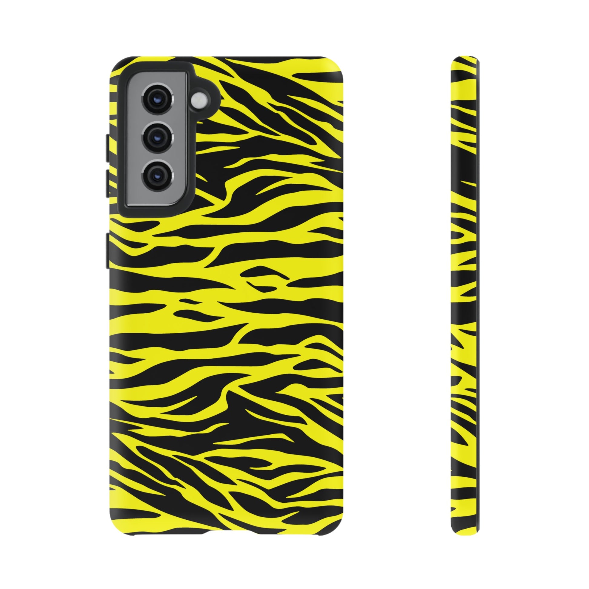 Yellow Cute Wild Tiger Print Pattern Tough Phone Case, Phone Case, JSCHAFFA.com