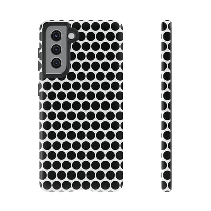 Cute Black White Polkadot Tough Case for iPhone, Samsung, Google