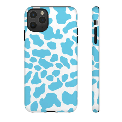 Blue Cow print phone case iPhone Samsung Google, Phone Case, JSCHAFFA.com