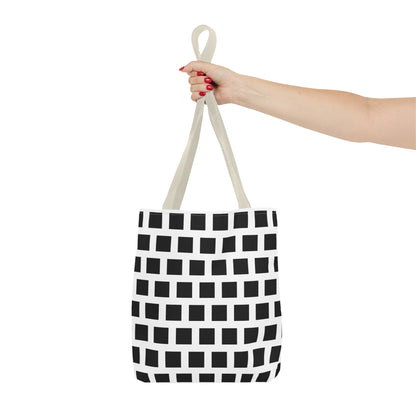 Tote Bag Black Square Pattern Shoulder Bag Versatile and Durable Bags JSCHAFFA.com