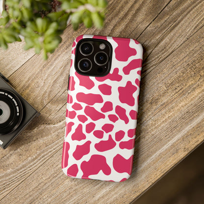 Pink Cow Print Cellphone Case iPhone Samsung Google