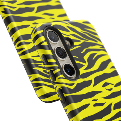 Yellow Cute Wild Tiger Print Pattern Tough Phone Case, Phone Case, JSCHAFFA.com