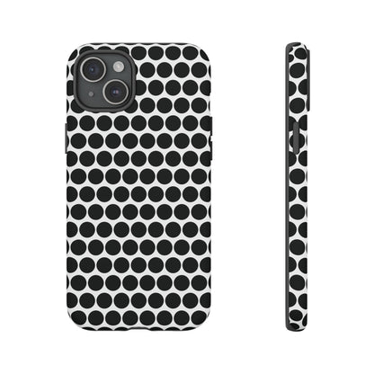 Cute Black White Polkadot Tough Case for iPhone, Samsung, Google