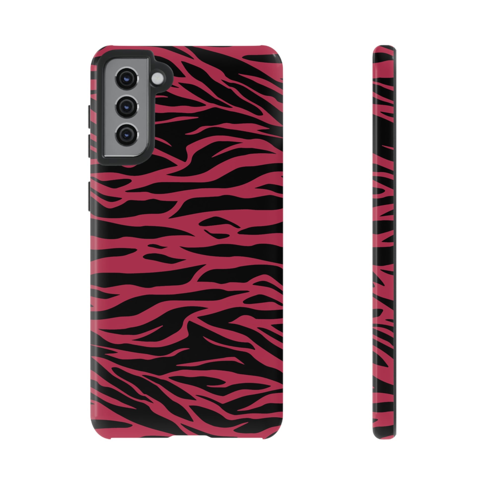 Viva Magenta Cute Wild Tiger Print Pattern Tough Phone Case, Phone Case, JSCHAFFA.com