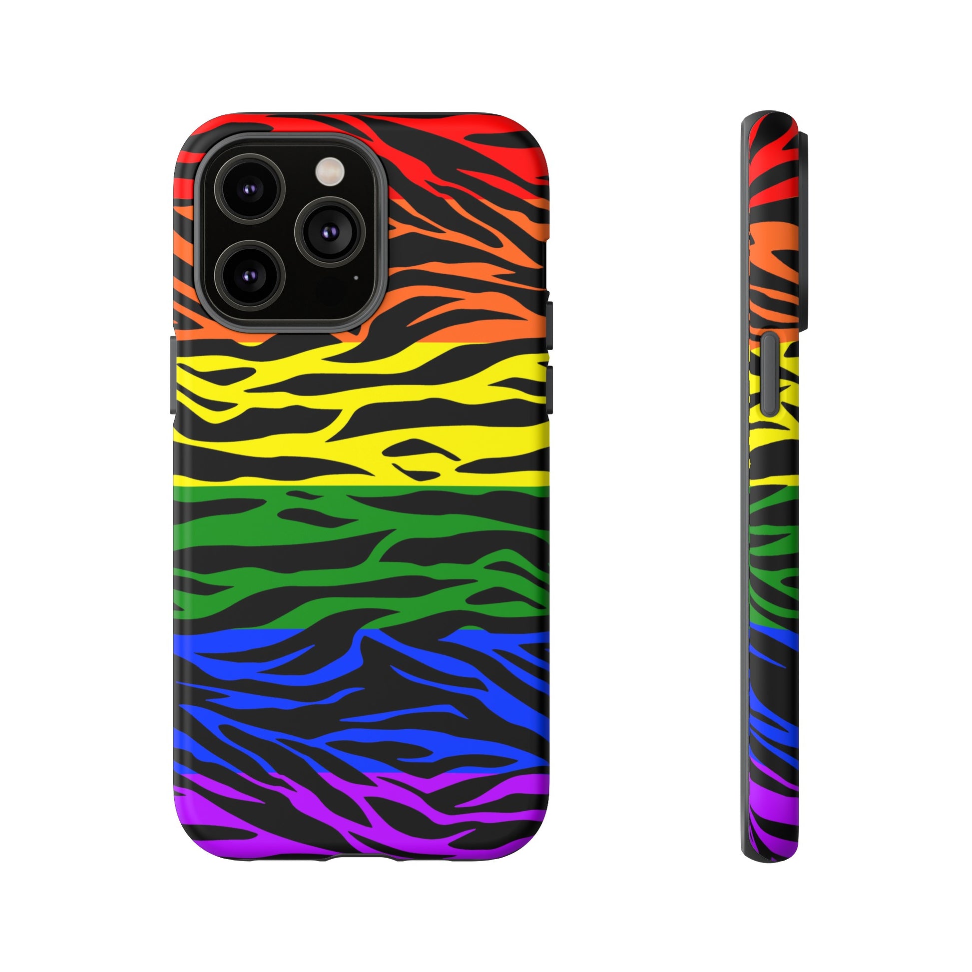 Pride LGBT Rainbow Discrete Tough Phone Case Tiger Print, Phone Case, JSCHAFFA.com