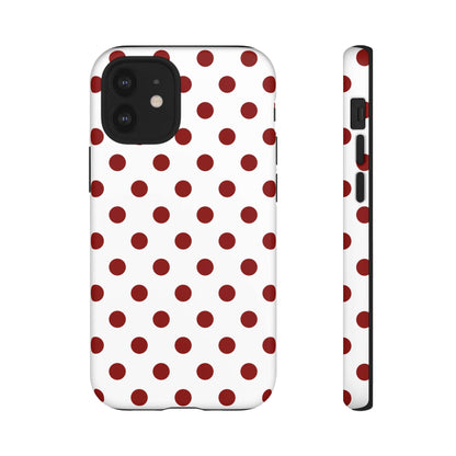 Cherry Red Polka dot Tough Case Phone Case for iPhone, Samsung, Google