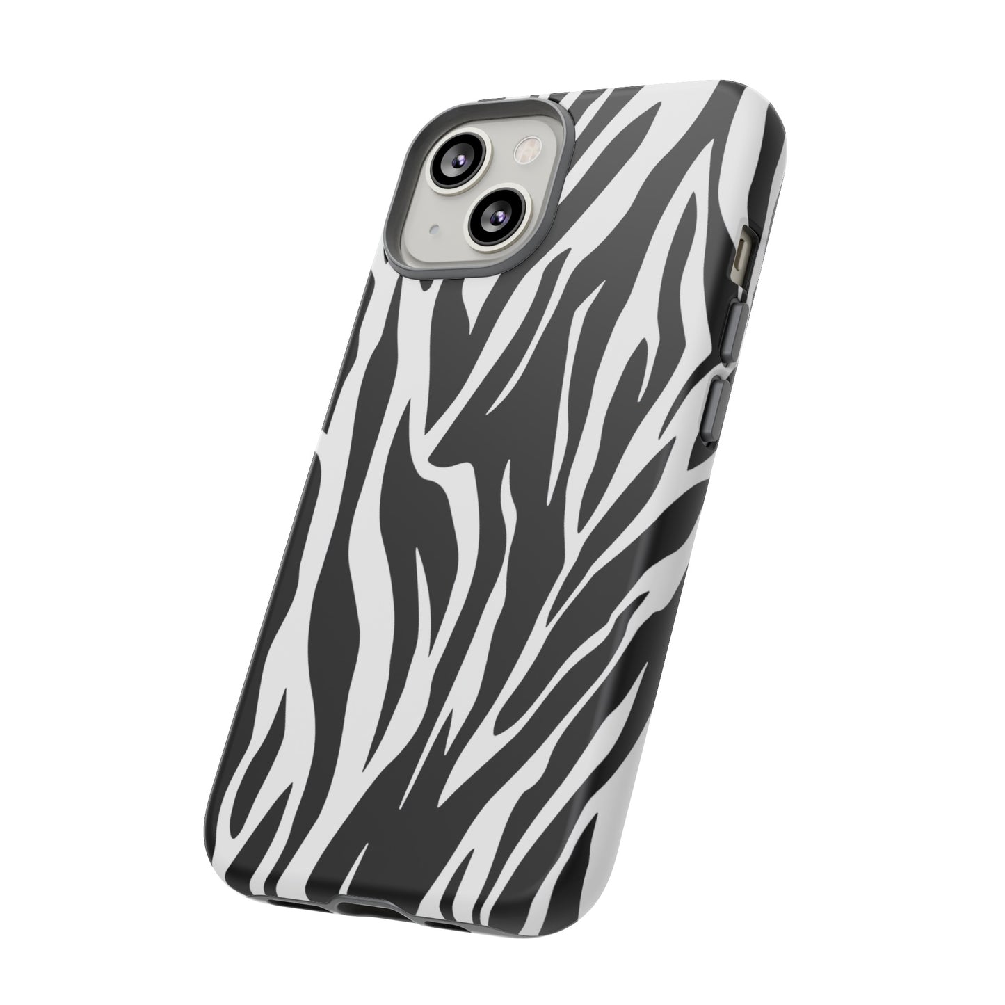 Black White Tiger Print Tough Case Cover for iPhone Samsung and Google phones., Phone Case, JSCHAFFA.com