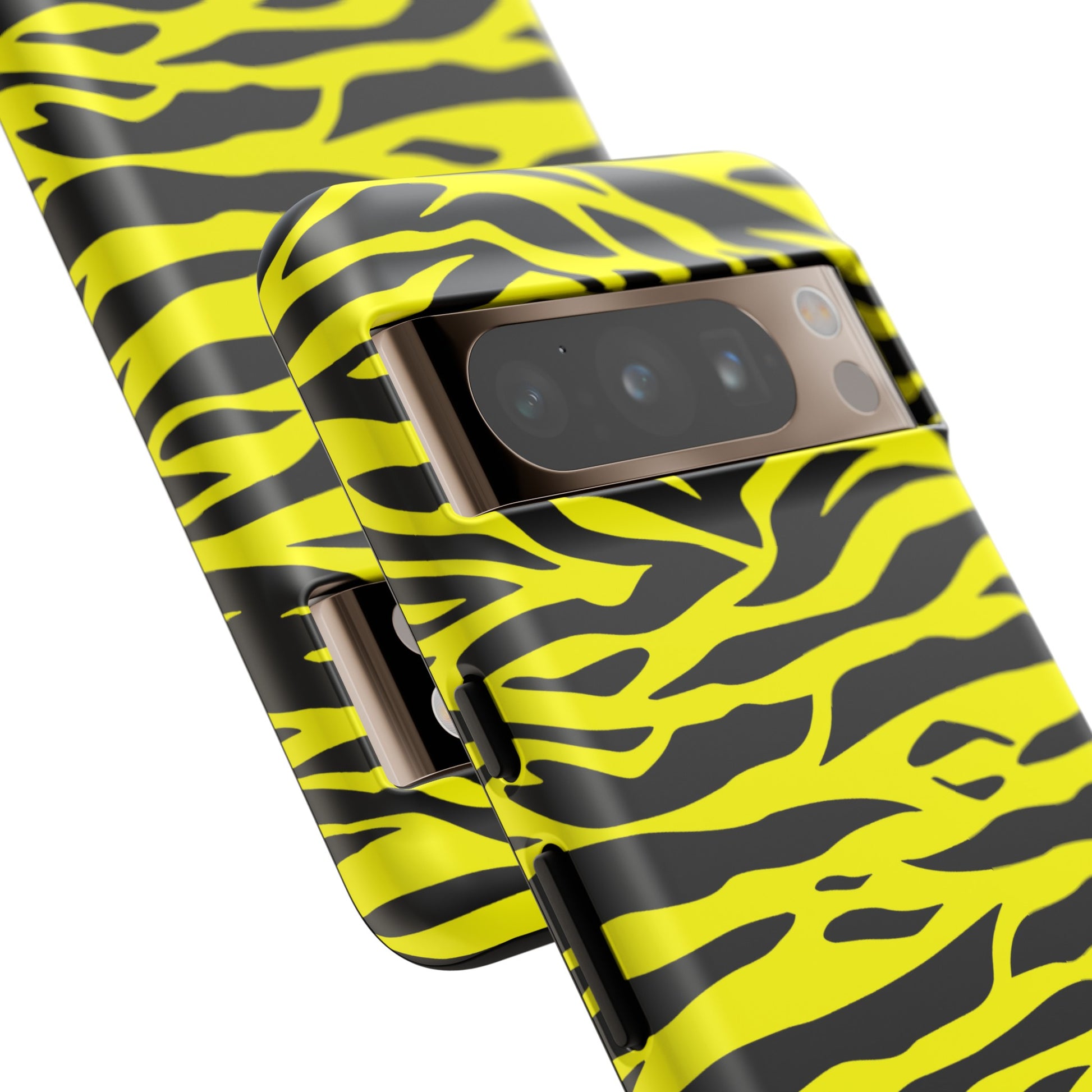 Yellow Cute Wild Tiger Print Pattern Tough Phone Case, Phone Case, JSCHAFFA.com