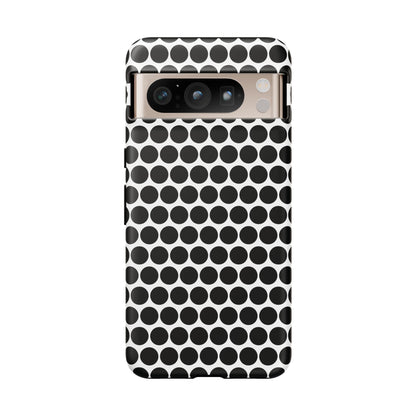 Cute Black White Polkadot Tough Case for iPhone, Samsung, Google