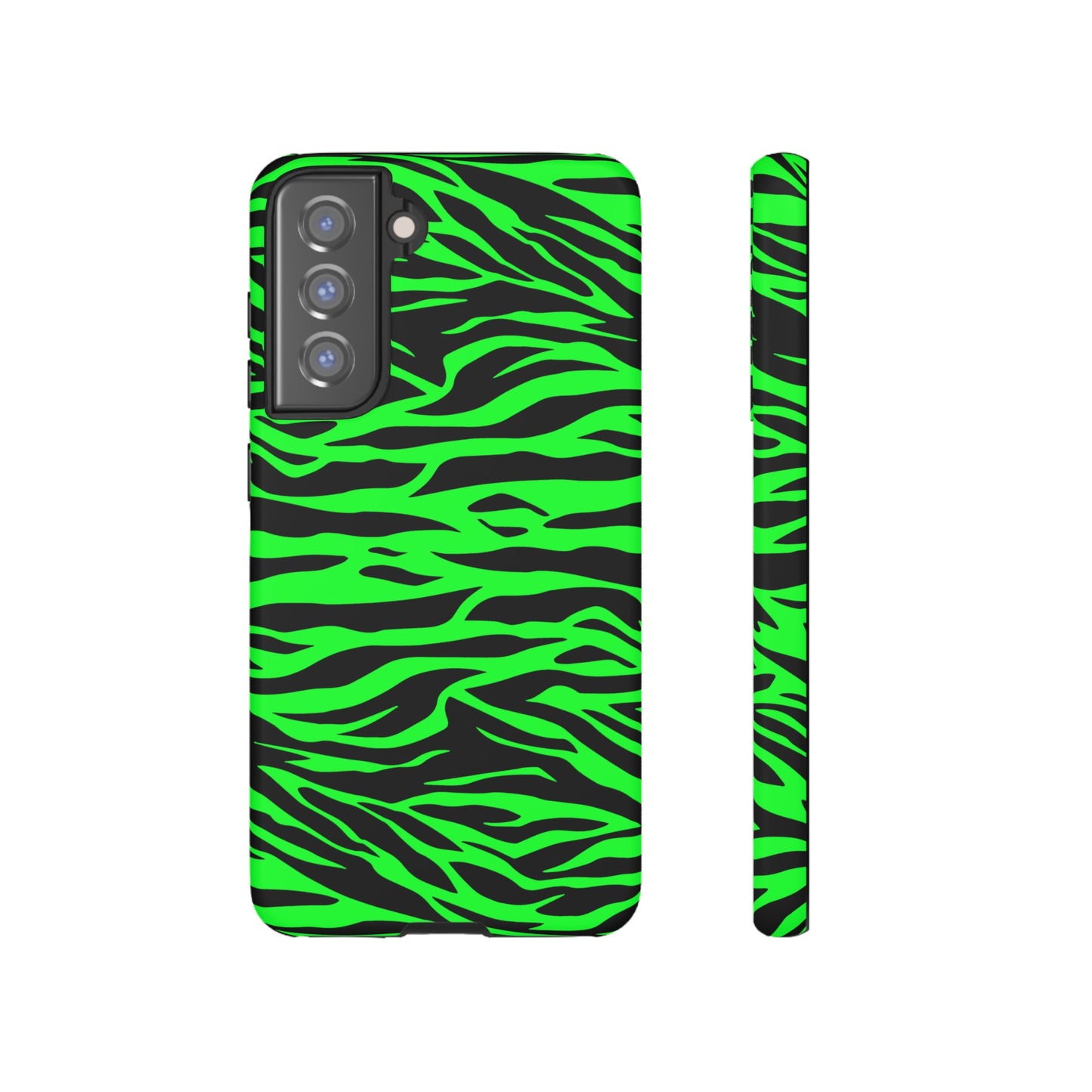 Green Cute Wild Tiger Print Pattern Tough Phone Case, Phone Case, JSCHAFFA.com