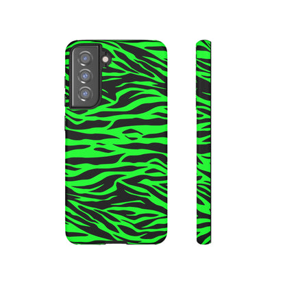 Green Cute Wild Tiger Print Pattern Tough Phone Case, Phone Case, JSCHAFFA.com