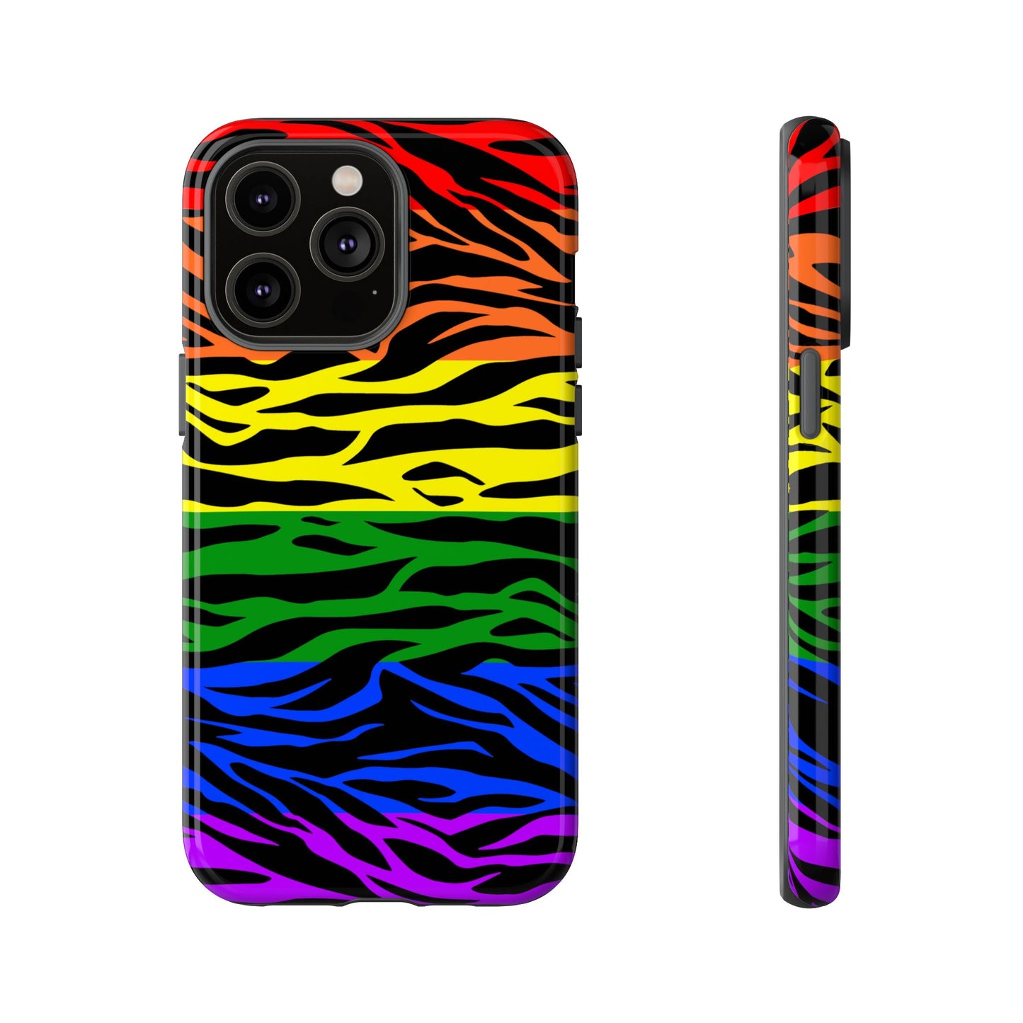 Pride LGBT Rainbow Discrete Tough Phone Case Tiger Print