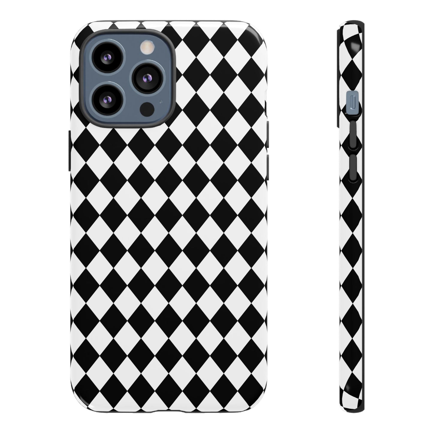 White and Black Dimond Tough phone Case Cover | iPhone | Google | Samsung