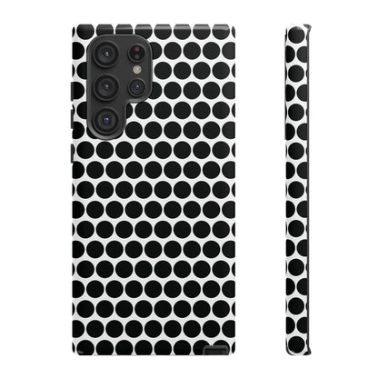 Cute Black White Polkadot Tough Case for iPhone, Samsung, Google