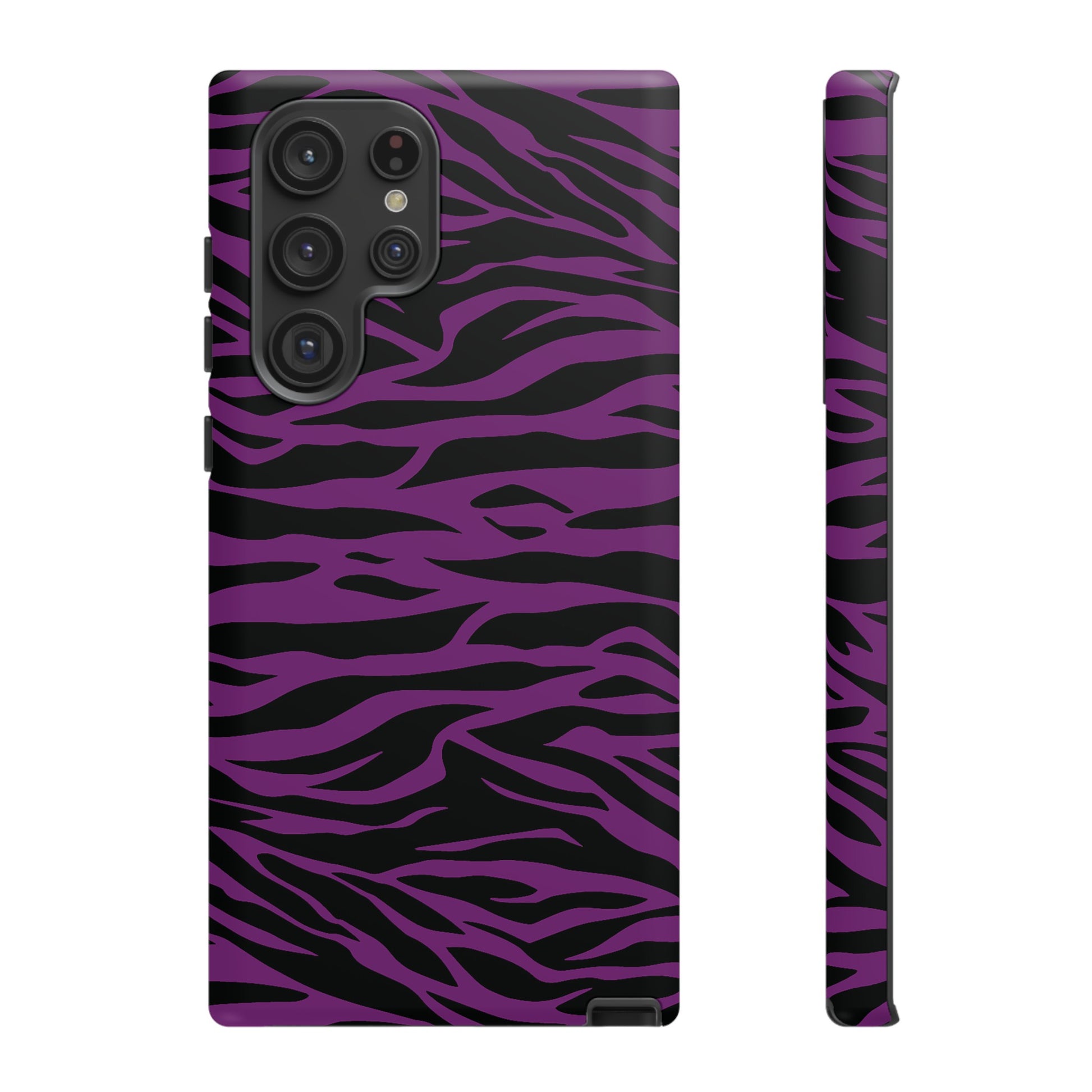 Purple Black Tiger print tough phone case, Phone Case, JSCHAFFA.com