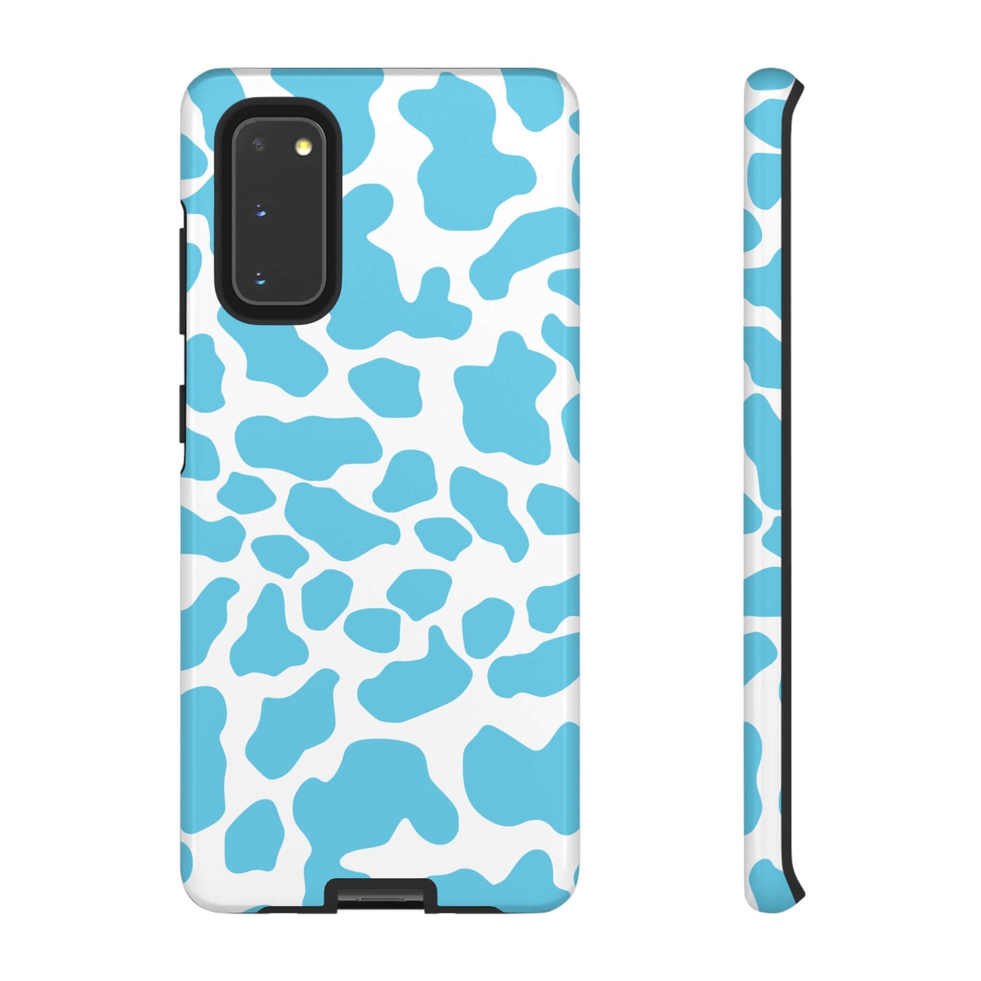 Blue Cow print phone case iPhone Samsung Google, Phone Case, JSCHAFFA.com