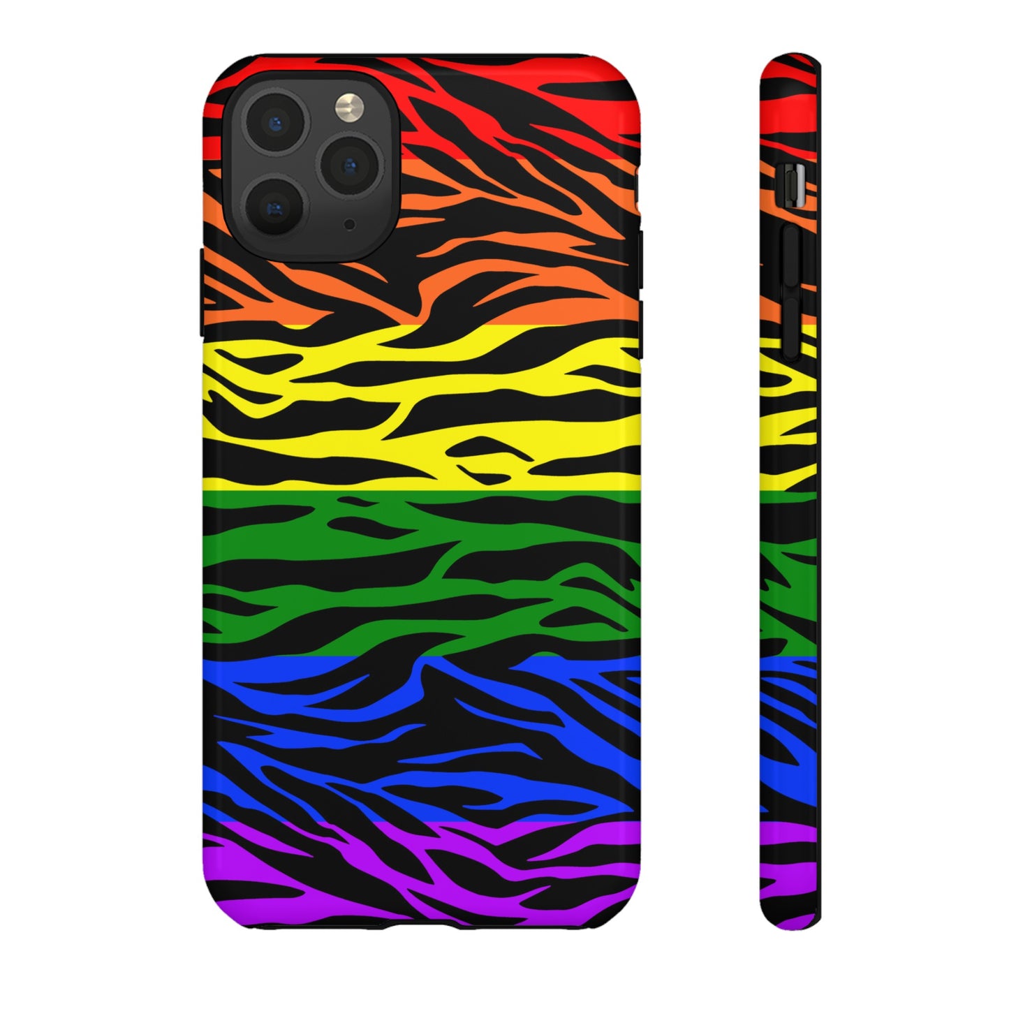 Pride LGBT Rainbow Discrete Tough Phone Case Tiger Print, Phone Case, JSCHAFFA.com