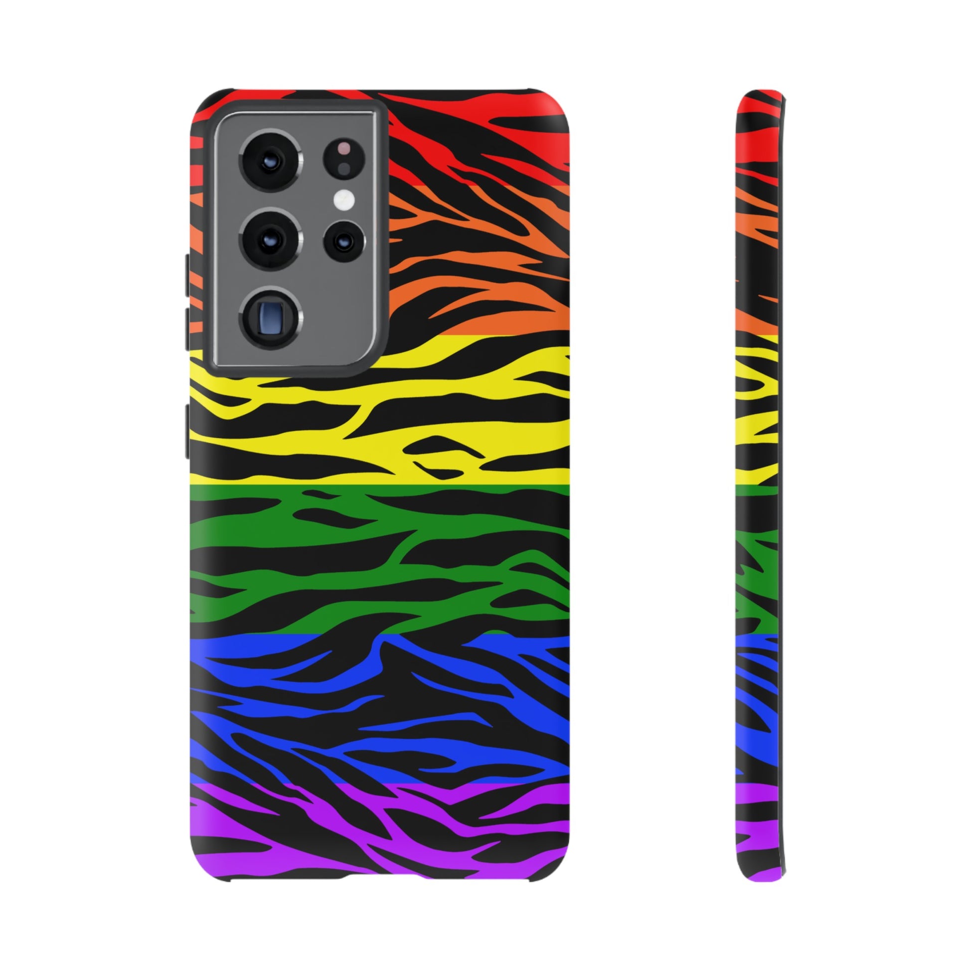 Pride LGBT Rainbow Discrete Tough Phone Case Tiger Print, Phone Case, JSCHAFFA.com