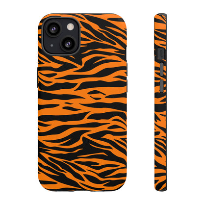 Orange Cute Wild Tiger Print Pattern Tough Phone Case., Phone Case, JSCHAFFA.com