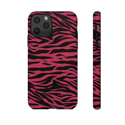 Viva Magenta Cute Wild Tiger Print Pattern Tough Phone Case, Phone Case, JSCHAFFA.com