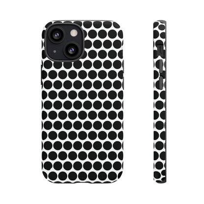 Cute Black White Polkadot Tough Case for iPhone, Samsung, Google