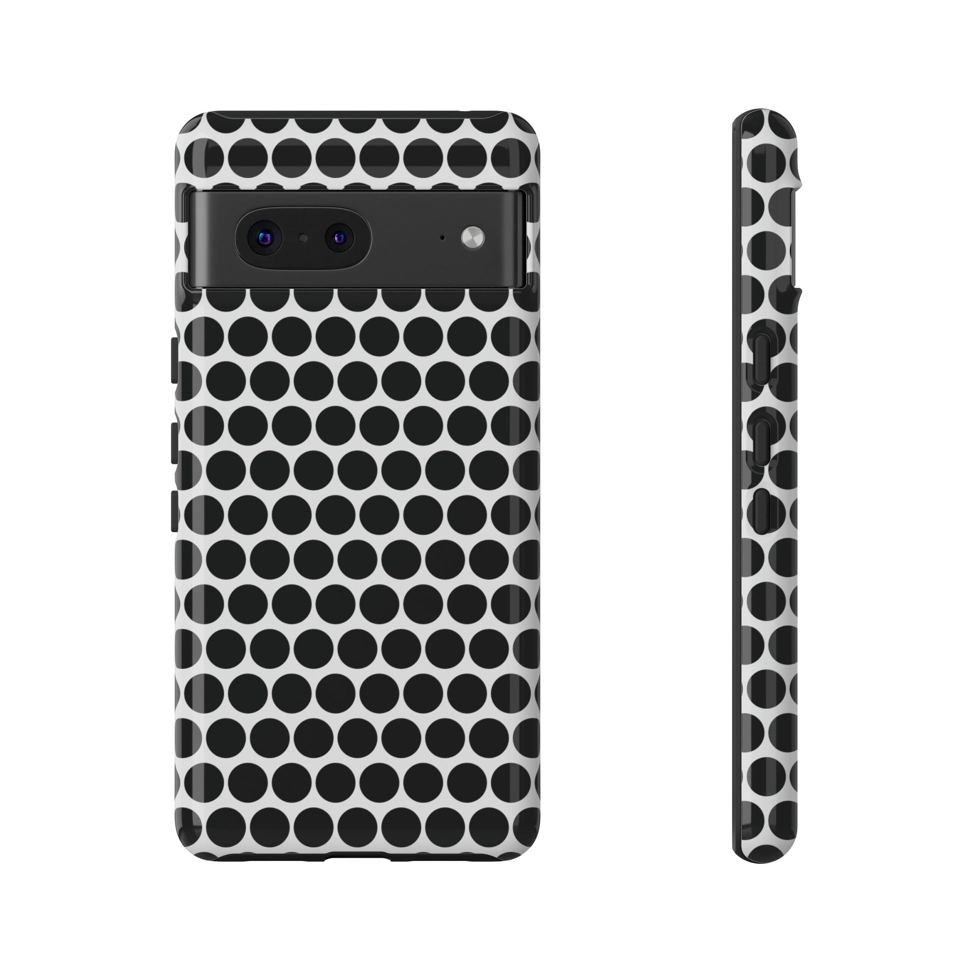 Cute Black White Polkadot Tough Case for iPhone, Samsung, Google, Phone Case, JSCHAFFA.com