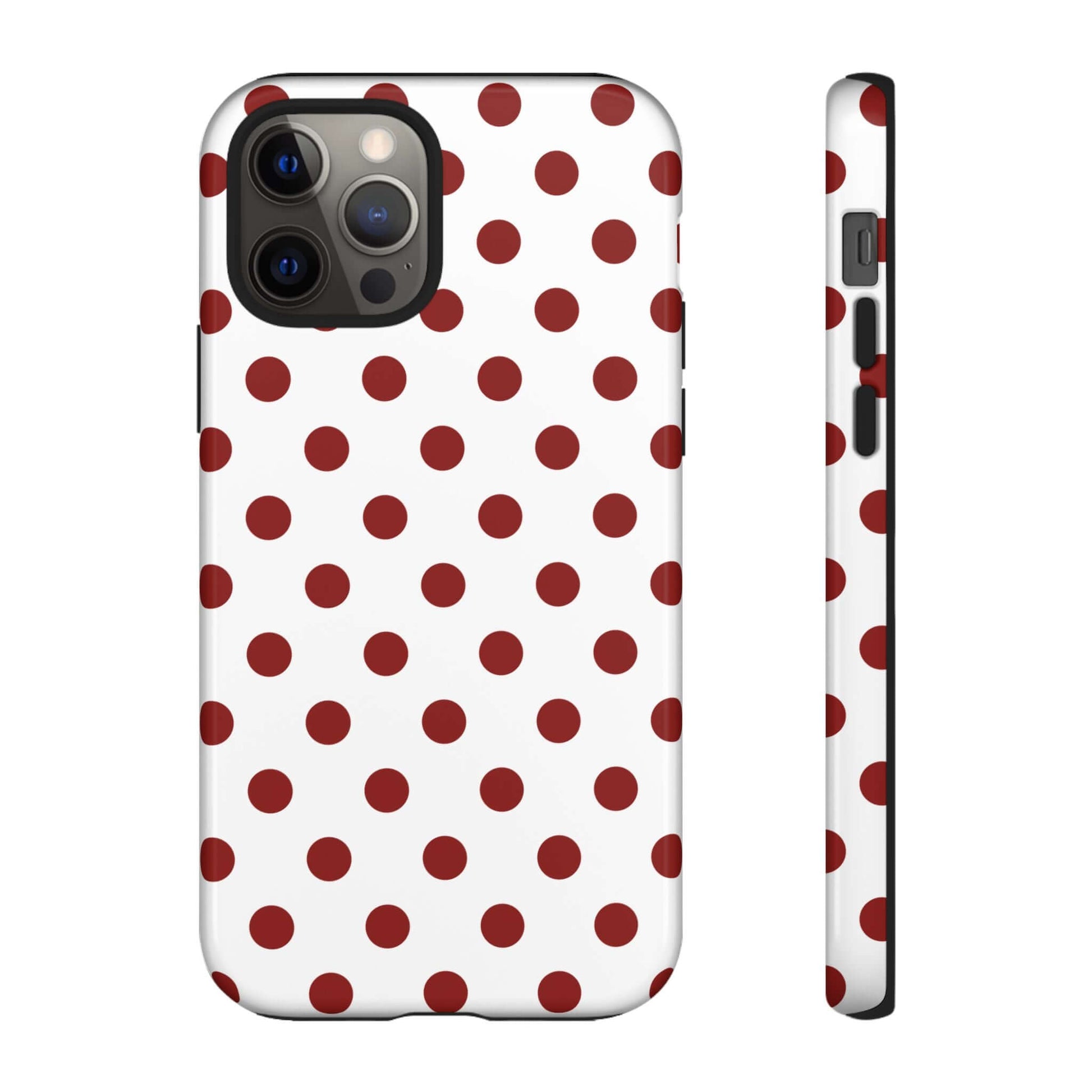 Cherry Red Polka dot Tough Case Phone Case for iPhone, Samsung, Google