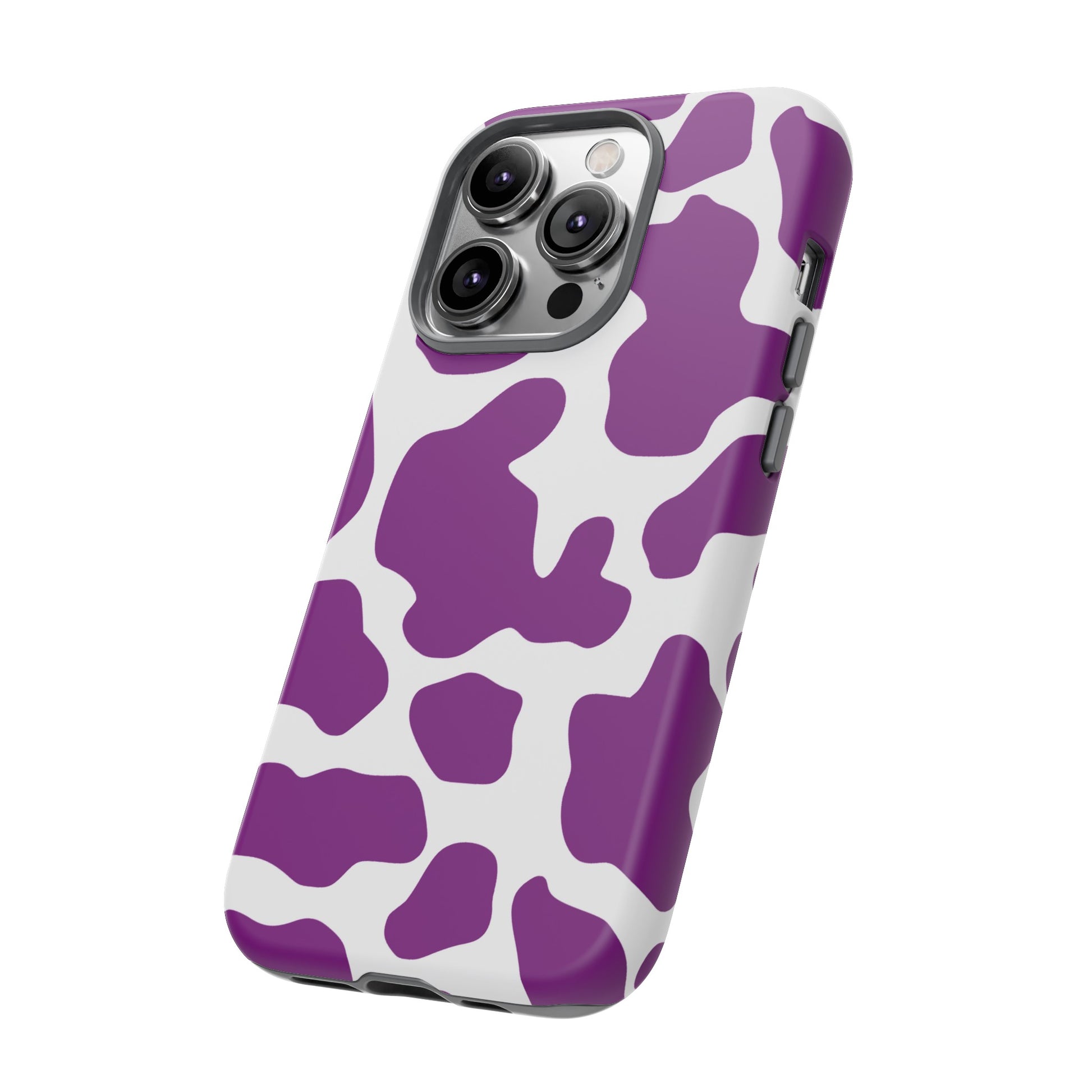 Purple Cow print phone Case iPhone Samsung Google, Phone Case, JSCHAFFA.com