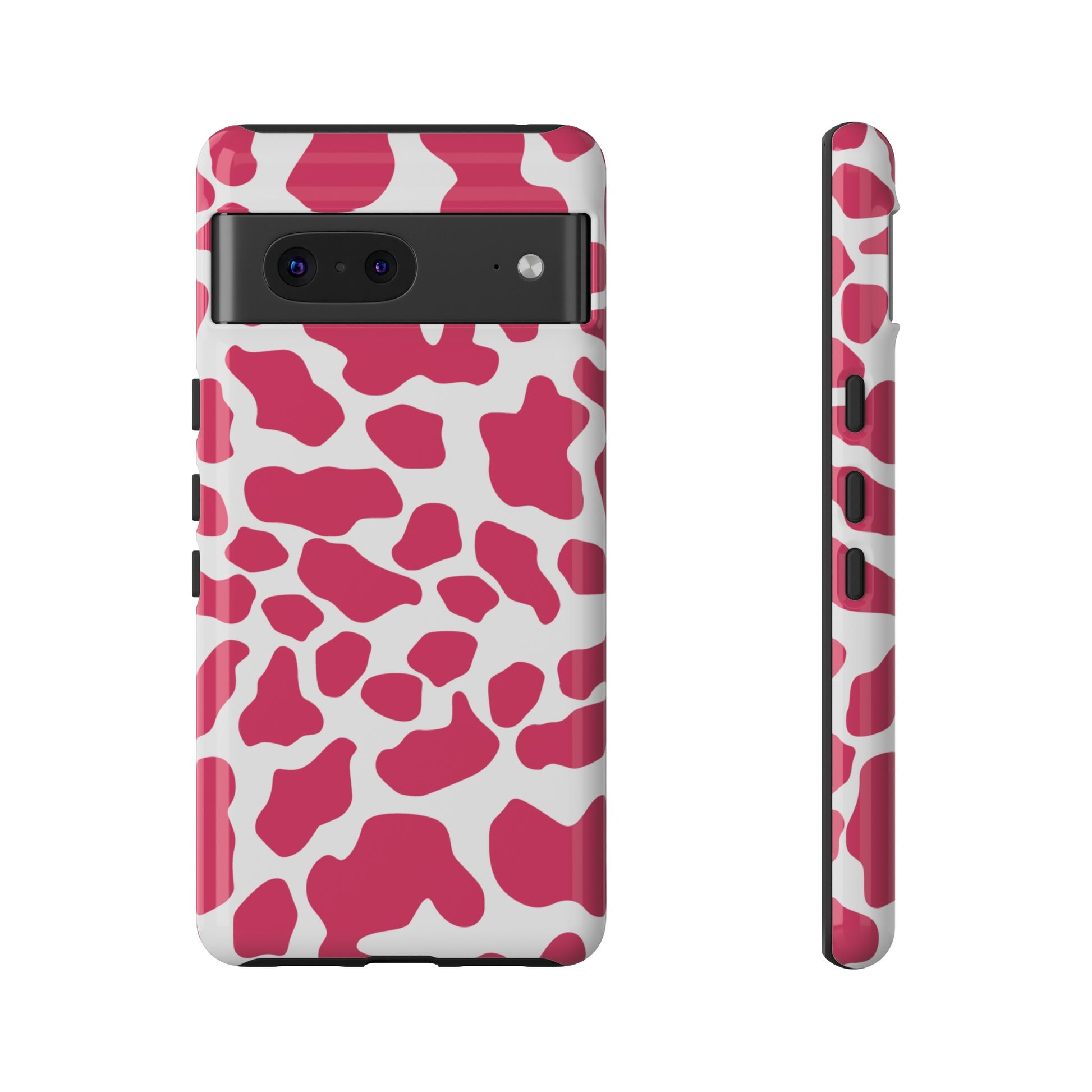 Pink Cow Print Cellphone Case iPhone Samsung Google, Phone Case, JSCHAFFA.com