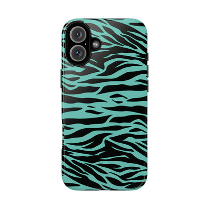 Aqua Cute Wild Tiger Print Pattern Tough Phone Case