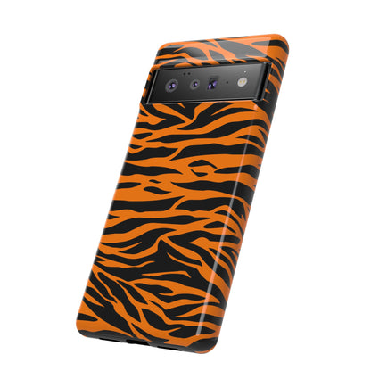 Orange Cute Wild Tiger Print Pattern Tough Phone Case., Phone Case, JSCHAFFA.com