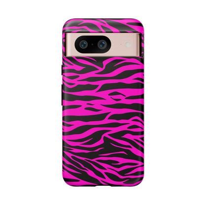 Pink Phone Case Tough Tiger Print, Mobile Phone Case, JSCHAFFA.com