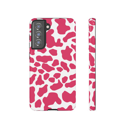 Pink Cow Print Cellphone Case iPhone Samsung Google, Phone Case, JSCHAFFA.com