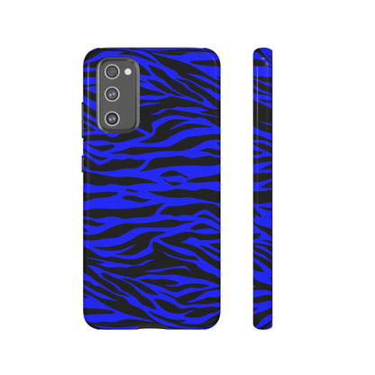 Blue Wild Tiger Print Pattern Tough Phone Case To protect your Phone