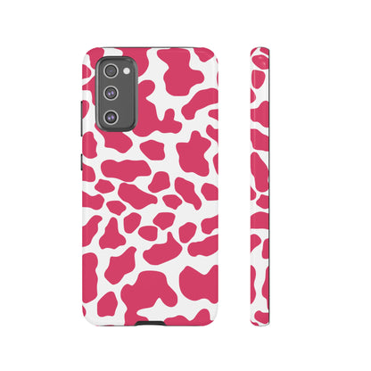 Pink Cow Print Cellphone Case iPhone Samsung Google, Phone Case, JSCHAFFA.com