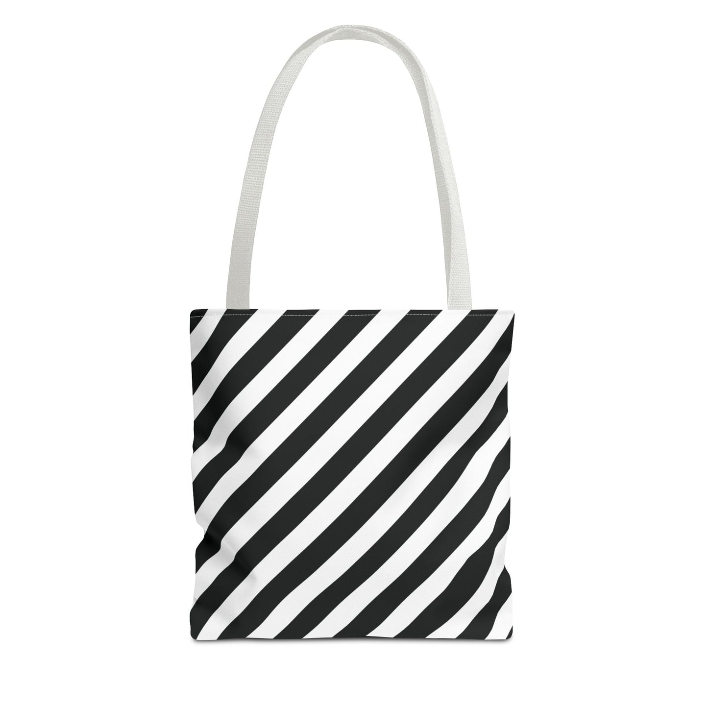 Monochrome Striped Tote Bag, Black and White Shoulder Bag, Patterned Grocery Bag, Geometric Market Tote, Stylish Canvas Tote