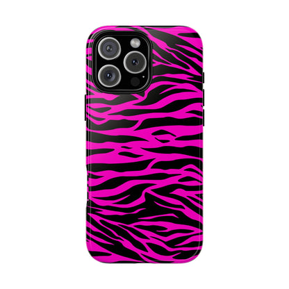 Pink Phone Case Tough Tiger Print