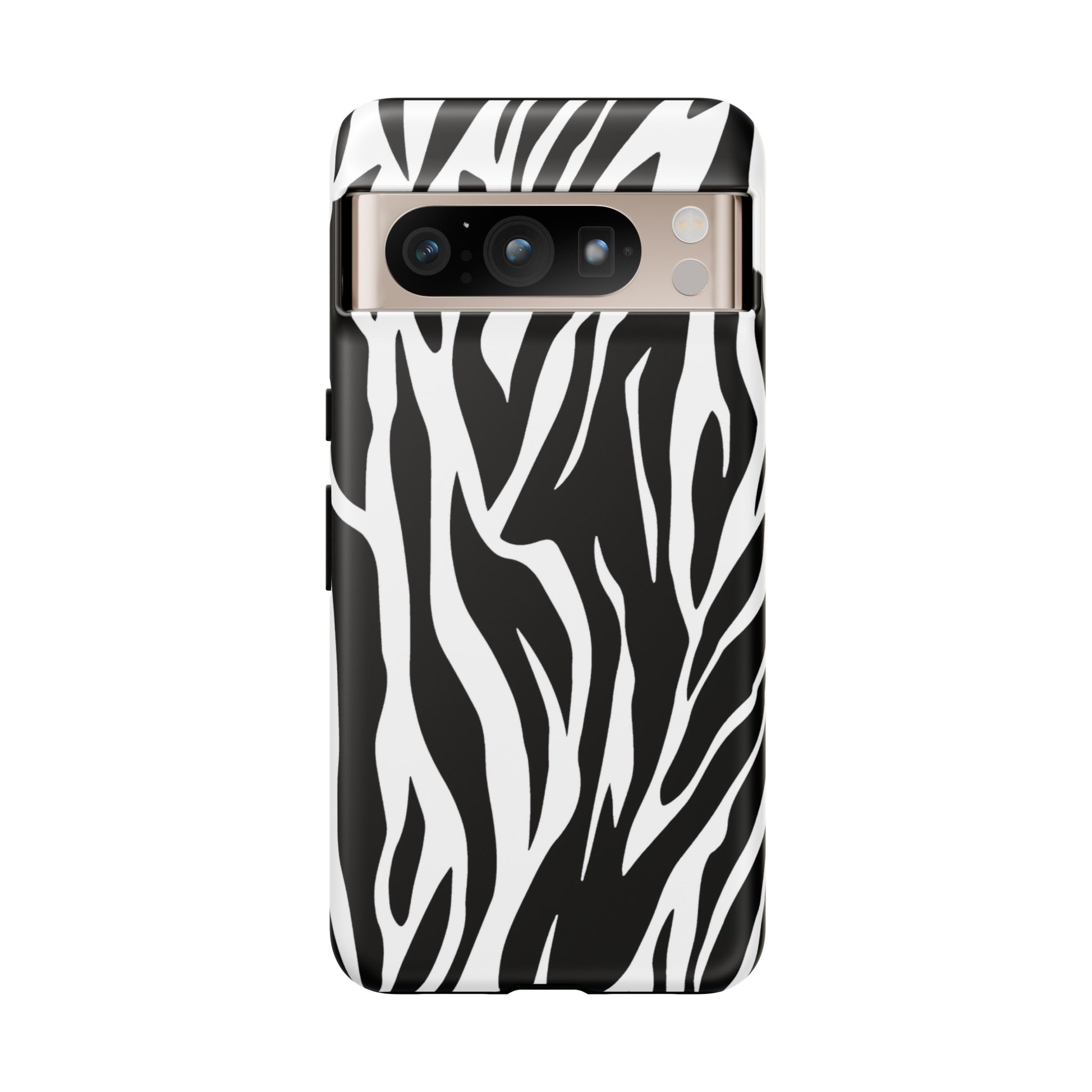 Black White Tiger Print Tough Case Cover for iPhone Samsung and Google phones., Phone Case, JSCHAFFA.com