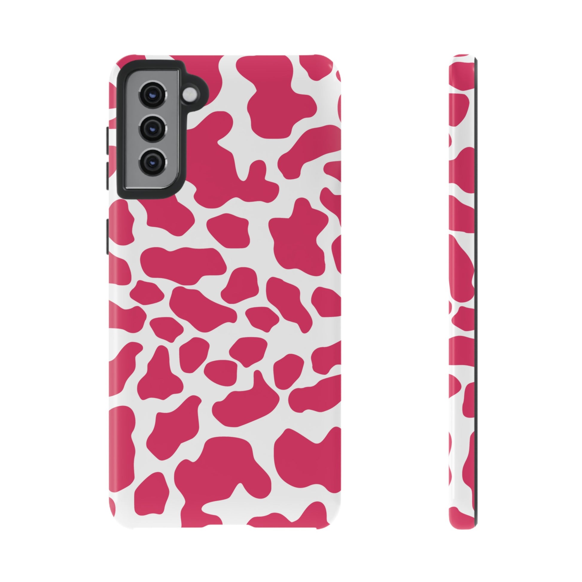 Pink Cow Print Cellphone Case iPhone Samsung Google, Phone Case, JSCHAFFA.com