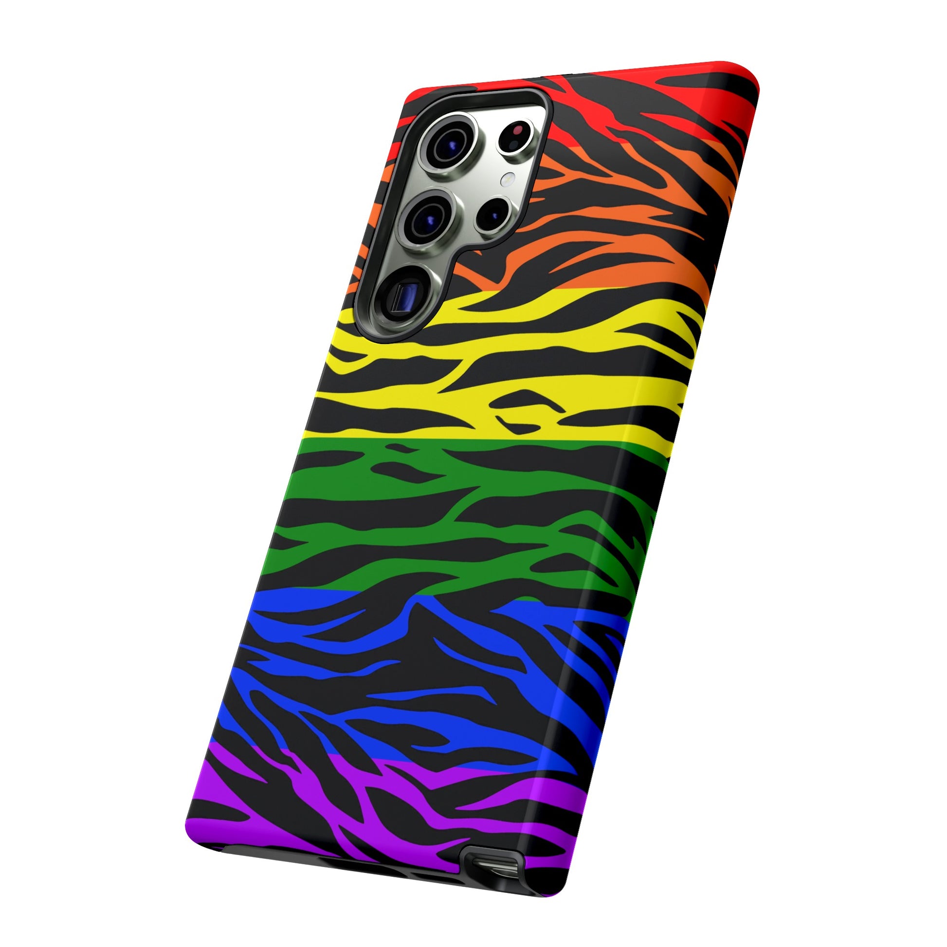 Pride LGBT Rainbow Discrete Tough Phone Case Tiger Print, Phone Case, JSCHAFFA.com