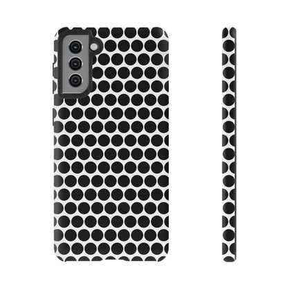 Cute Black White Polkadot Tough Case for iPhone, Samsung, Google