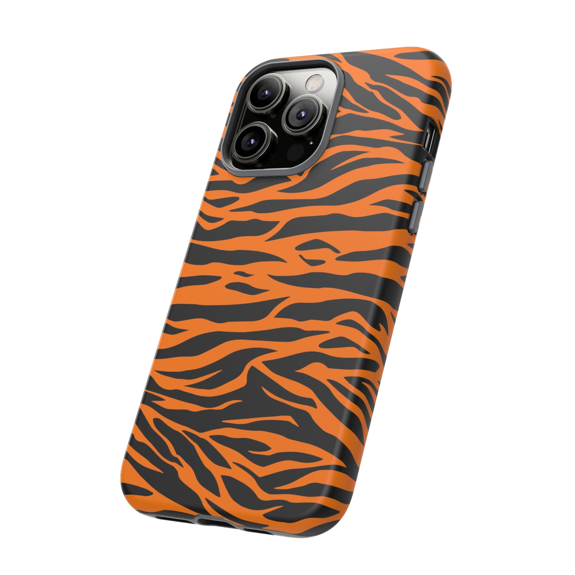 Orange Cute Wild Tiger Print Pattern Tough Phone Case., Phone Case, JSCHAFFA.com