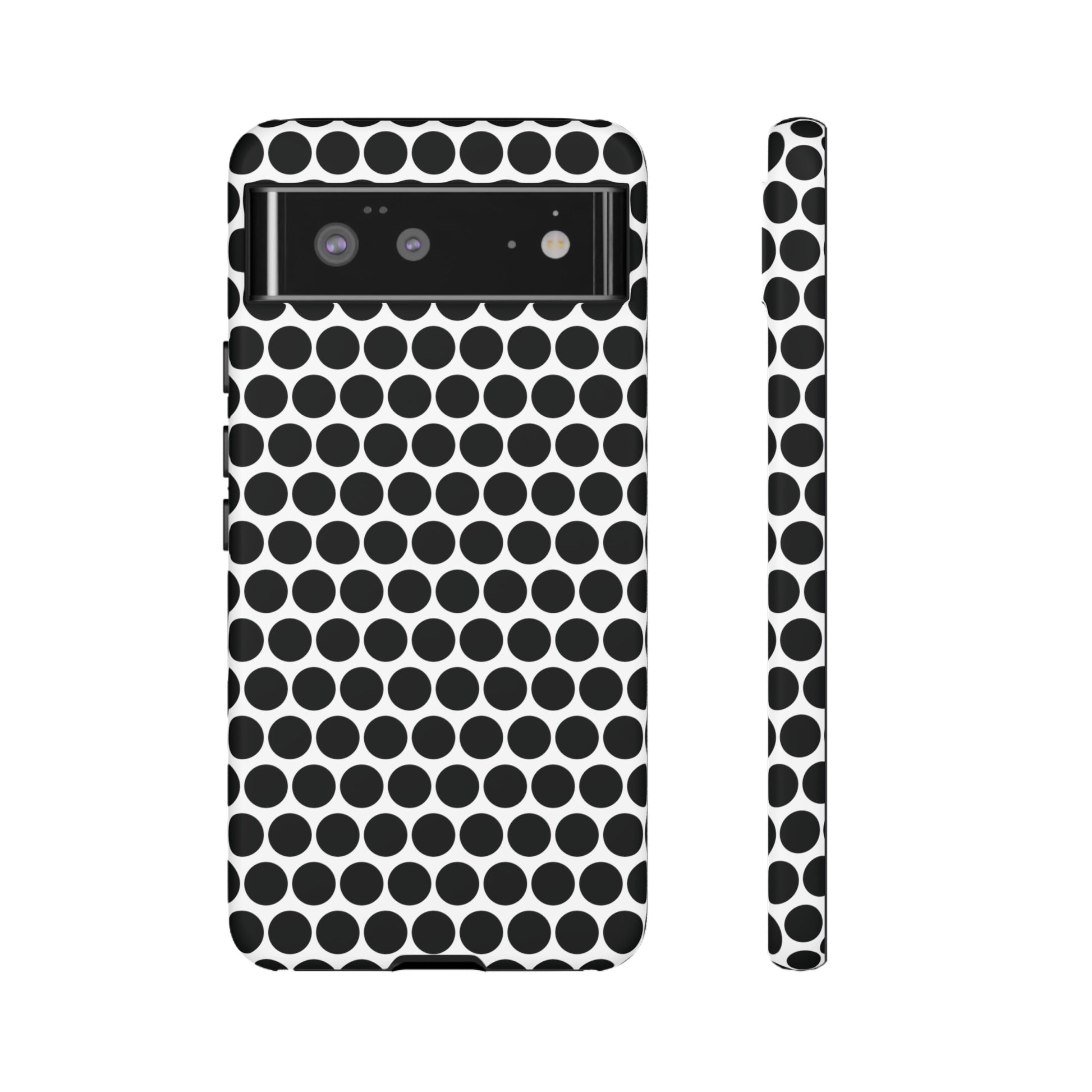 Cute Black White Polkadot Tough Case for iPhone, Samsung, Google, Phone Case, JSCHAFFA.com