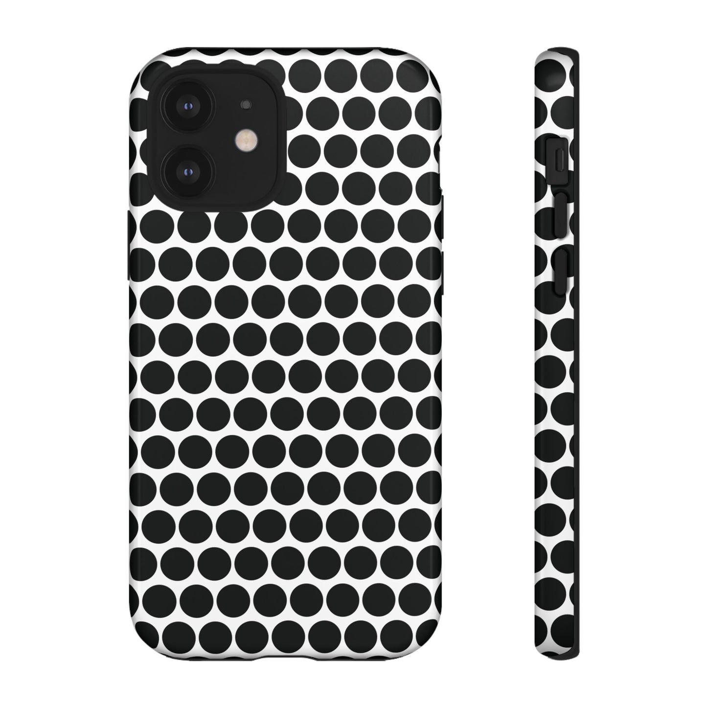 Cute Black White Polkadot Tough Case for iPhone, Samsung, Google