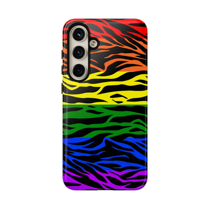 Pride LGBT Rainbow Discrete Tough Phone Case Tiger Print, Phone Case, JSCHAFFA.com