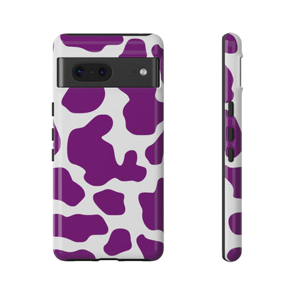 Purple Cow print phone Case iPhone Samsung Google, Phone Case, JSCHAFFA.com