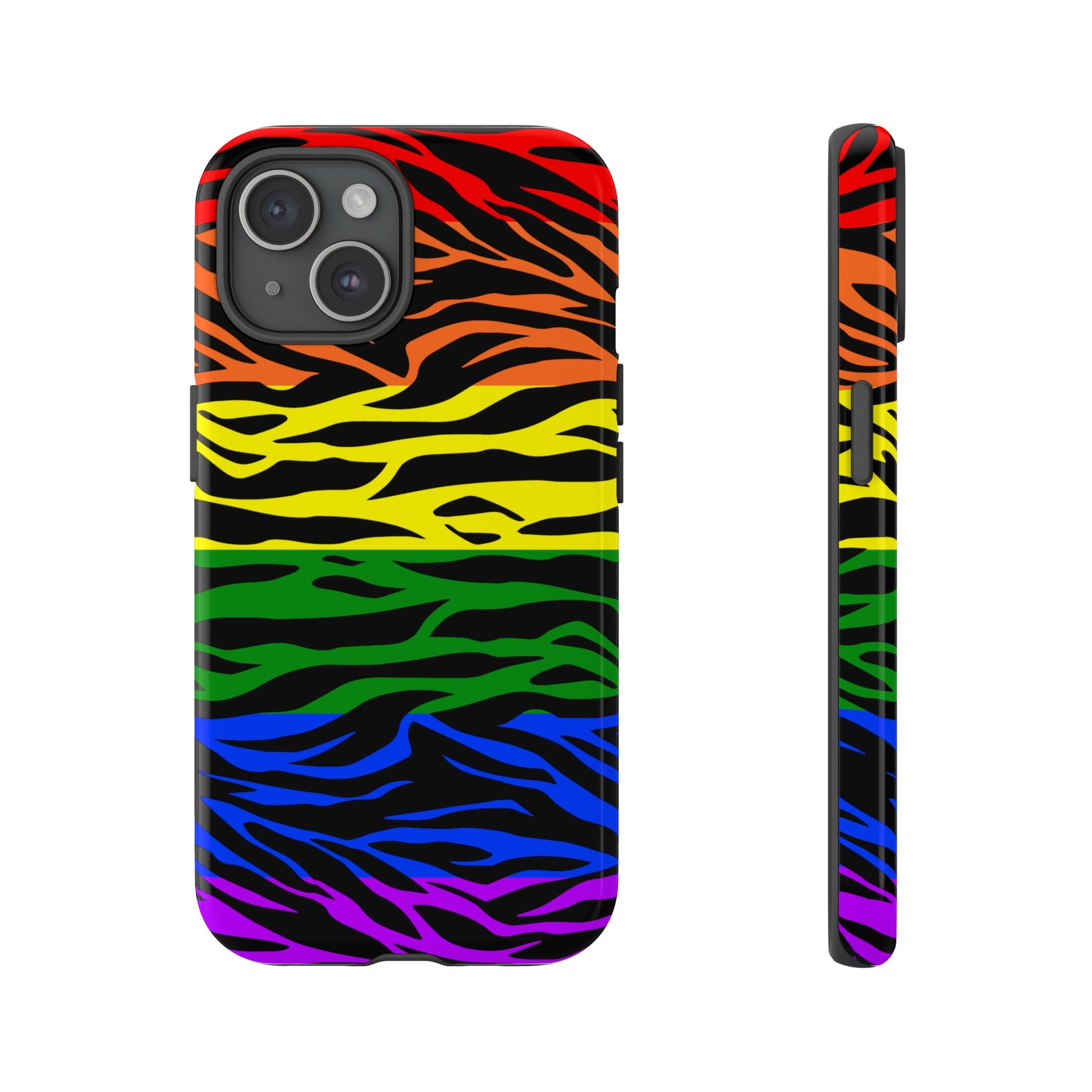 Pride LGBT Rainbow Discrete Tough Phone Case Tiger Print, Phone Case, JSCHAFFA.com