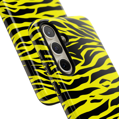 Yellow Cute Wild Tiger Print Pattern Tough Phone Case, Phone Case, JSCHAFFA.com